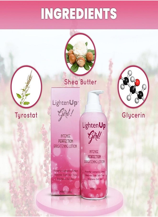 LIGHTENUP - LightenUp Girl, Skin Brightening Lotion – 13.5 fl oz / 400ml – Daily Moisturizing Lotion, Formulated to Remove Dark Spots, Even Skin Tone - Image 1