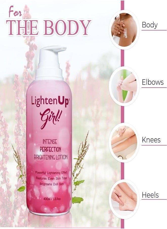 LIGHTENUP - LightenUp Girl, Skin Brightening Lotion – 13.5 fl oz / 400ml – Daily Moisturizing Lotion, Formulated to Remove Dark Spots, Even Skin Tone - Image 1