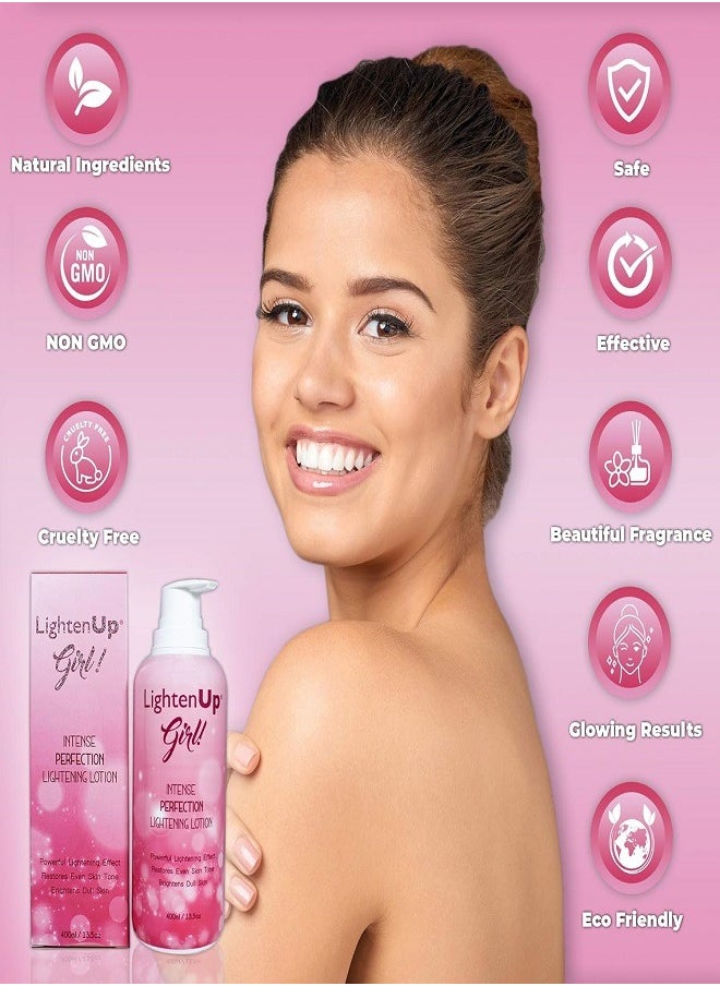 LIGHTENUP - LightenUp Girl, Skin Brightening Lotion – 13.5 fl oz / 400ml – Daily Moisturizing Lotion, Formulated to Remove Dark Spots, Even Skin Tone - Image 1
