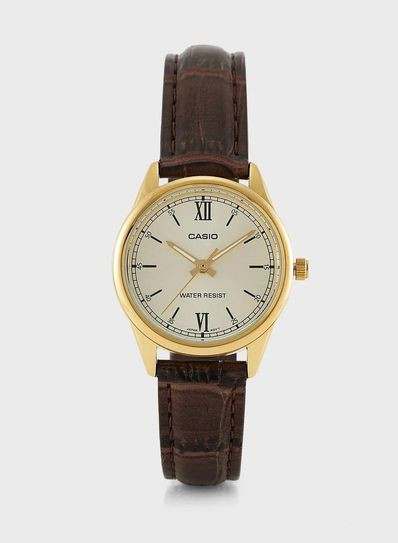 CASIO Pu Strap Analog Watch