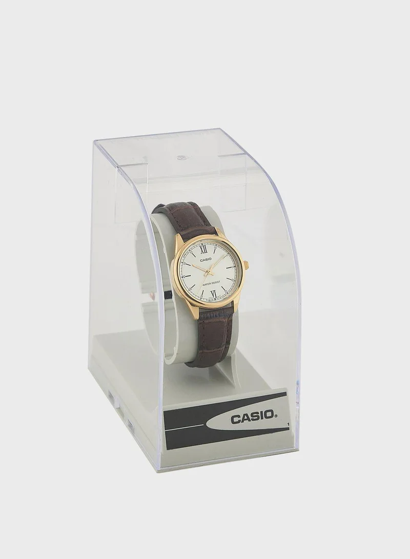 CASIO Pu Strap Analog Watch