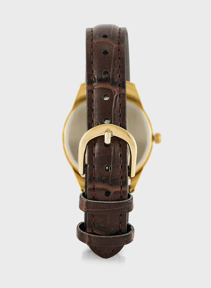 CASIO Pu Strap Analog Watch