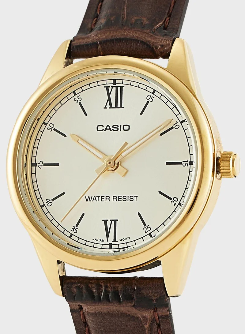CASIO Pu Strap Analog Watch