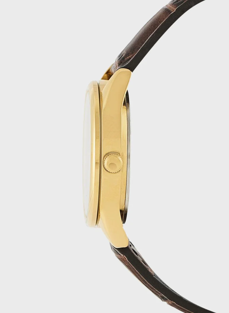 CASIO Pu Strap Analog Watch