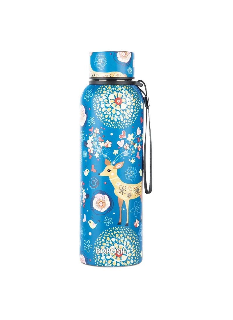 BOROSIL Borosil Hydra Trek Artisan Steel Water Bottle, Stainless Steel, Double Wall Vacuum Insulated Flask Bottles, 700 ml  - Image 1