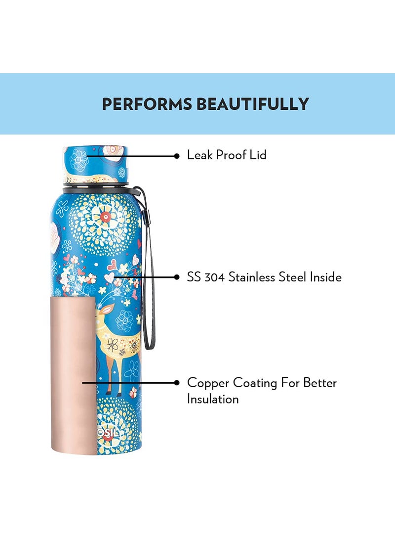 BOROSIL Borosil Hydra Trek Artisan Steel Water Bottle, Stainless Steel, Double Wall Vacuum Insulated Flask Bottles, 700 ml  - Image 3