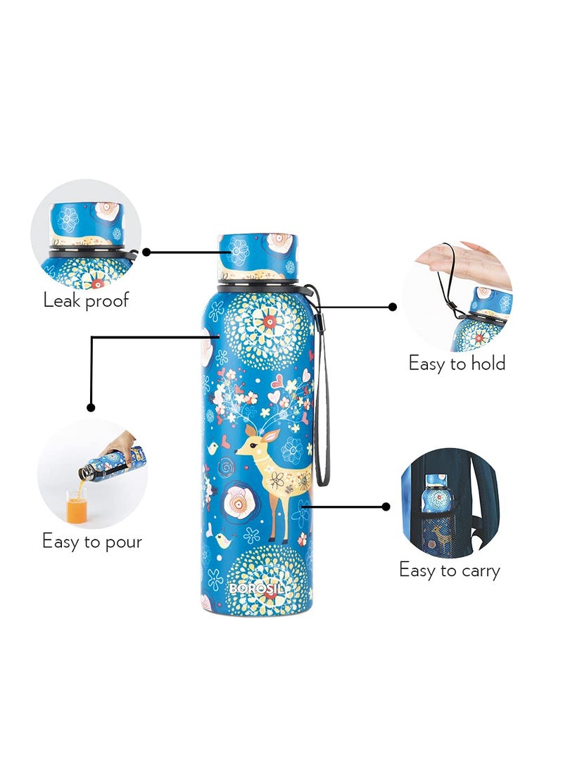 BOROSIL Borosil Hydra Trek Artisan Steel Water Bottle, Stainless Steel, Double Wall Vacuum Insulated Flask Bottles, 700 ml  - Image 4