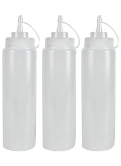Generic Clear Squeeze Bottle Open-Tip Screw-On Spout, Durable Plastic12 OuncebPack of 3  - Image 1