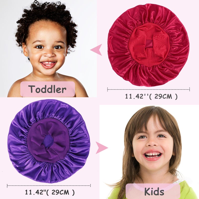 Himoswis 3 Pcs Kids Bonnets For Girls Silk Bonnet For Sleeping Kids Bonnet For Kids Toddler Bonnet For Boys And Girls Small - Image 4
