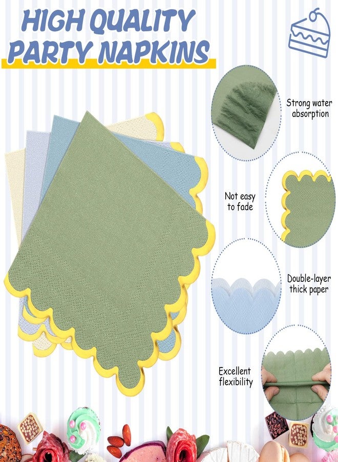 FoldTier مجموعة أطباق حفلات FoldTier المكونة من 96 قطعة، بألوان الأزرق الترابي والأخضر الزيتوني والذهبي، تكفي من 24 إلى 48 ضيفًا. تتضمن المجموعة أطباقًا ورقية مزخرفة مقاس 9 بوصات و7 بوصات، ومناديل كوكتيل، وشوك بلاستيكية. مثالية لحفلات أعياد الميلاد، وحفلات الزفاف الريفية، وحفلات استقبال المولود، وحفلات الشاي. - Image 4