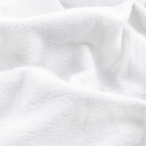 Entisn Minky Fabric by The Yard, 1 Yard x 60 Inch Wide Pre-Cut Minky Fleece Fabric White Cuddle Minky Fabric, Soft Plush Fabric Solid Minky for Blanket, Pillow Cover, Scarf, Sewing - Image 1