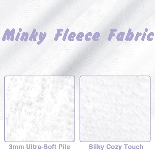 Entisn Minky Fabric by The Yard, 1 Yard x 60 Inch Wide Pre-Cut Minky Fleece Fabric White Cuddle Minky Fabric, Soft Plush Fabric Solid Minky for Blanket, Pillow Cover, Scarf, Sewing - Image 3