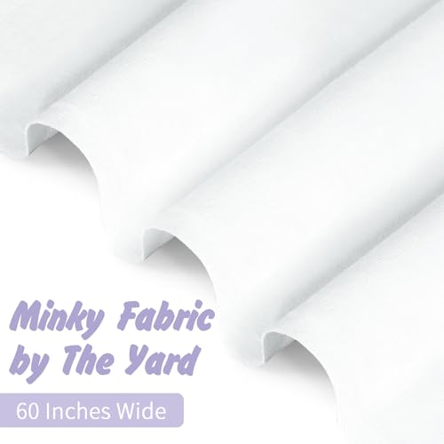 Entisn Minky Fabric by The Yard, 1 Yard x 60 Inch Wide Pre-Cut Minky Fleece Fabric White Cuddle Minky Fabric, Soft Plush Fabric Solid Minky for Blanket, Pillow Cover, Scarf, Sewing - Image 4