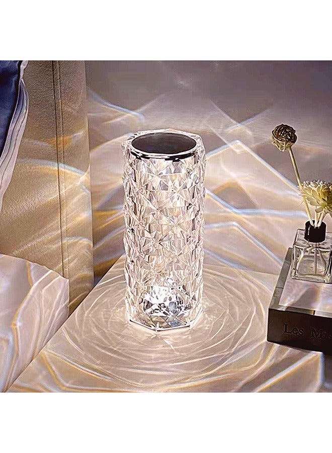 RollsTimi  Crystal Diamond Table Lamp 16 Colors Charging Touch Lamp Bedside Night Light With Remote Control Acrylic Rose Rays Led Ambient Mood Lamp - Image 1