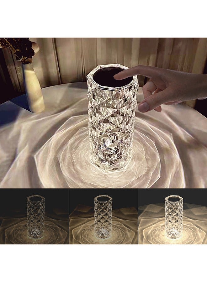 RollsTimi  Crystal Diamond Table Lamp 16 Colors Charging Touch Lamp Bedside Night Light With Remote Control Acrylic Rose Rays Led Ambient Mood Lamp - Image 5