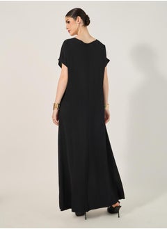 Styli Sequins Embellished Round Neck A-Line Jalabyia  - Image 5
