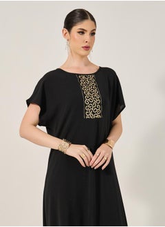 Styli Sequins Embellished Round Neck A-Line Jalabyia  - Image 3