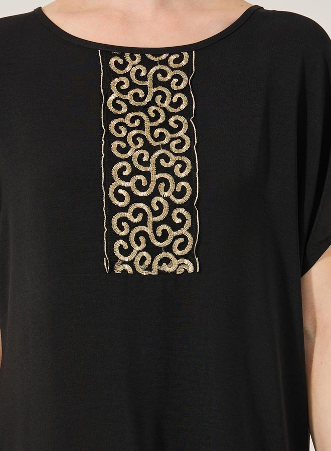 Styli Sequins Embellished Round Neck A-Line Jalabyia - Image 4
