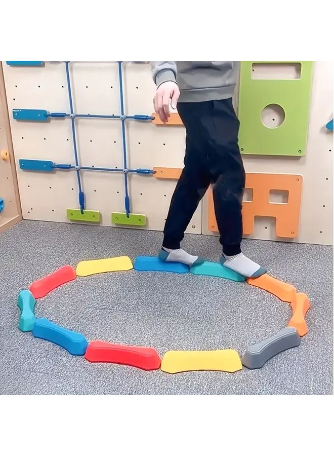 12pcs Colorful Balance Stones Non Slip Stepping Blocks for Kids Indoor Outdoor Obstacle Training Fun - Image 1