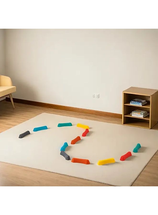 12pcs Colorful Balance Stones Non Slip Stepping Blocks for Kids Indoor Outdoor Obstacle Training Fun - Image 3