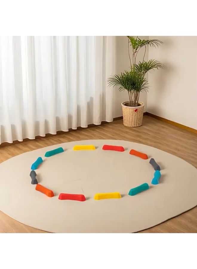 12pcs Colorful Balance Stones Non Slip Stepping Blocks for Kids Indoor Outdoor Obstacle Training Fun - Image 5