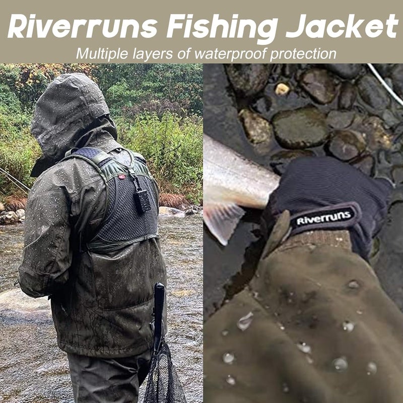 Riverruns Fishing Wading Jacket, Breathable Outdoor Fly Fishing Rain Coat - Image 5