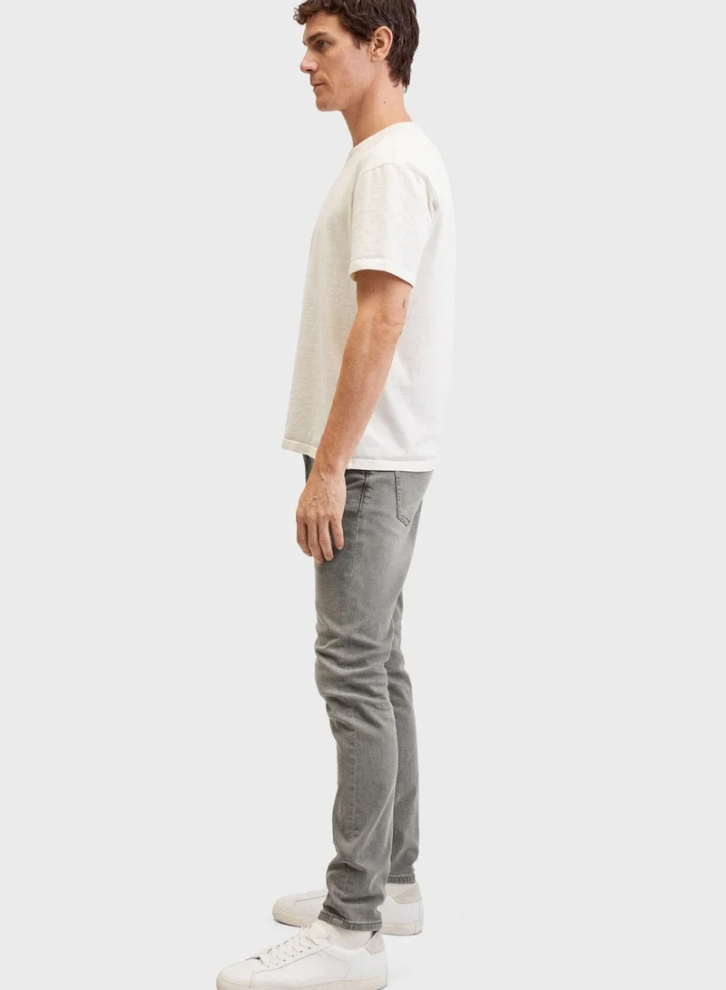 Mango Man Mid Wash Straight Fit Jeans