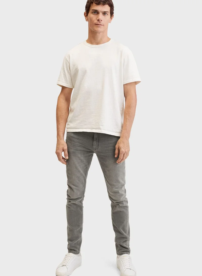 Mango Man Mid Wash Straight Fit Jeans