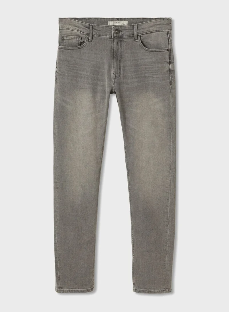 Mango Man Mid Wash Straight Fit Jeans