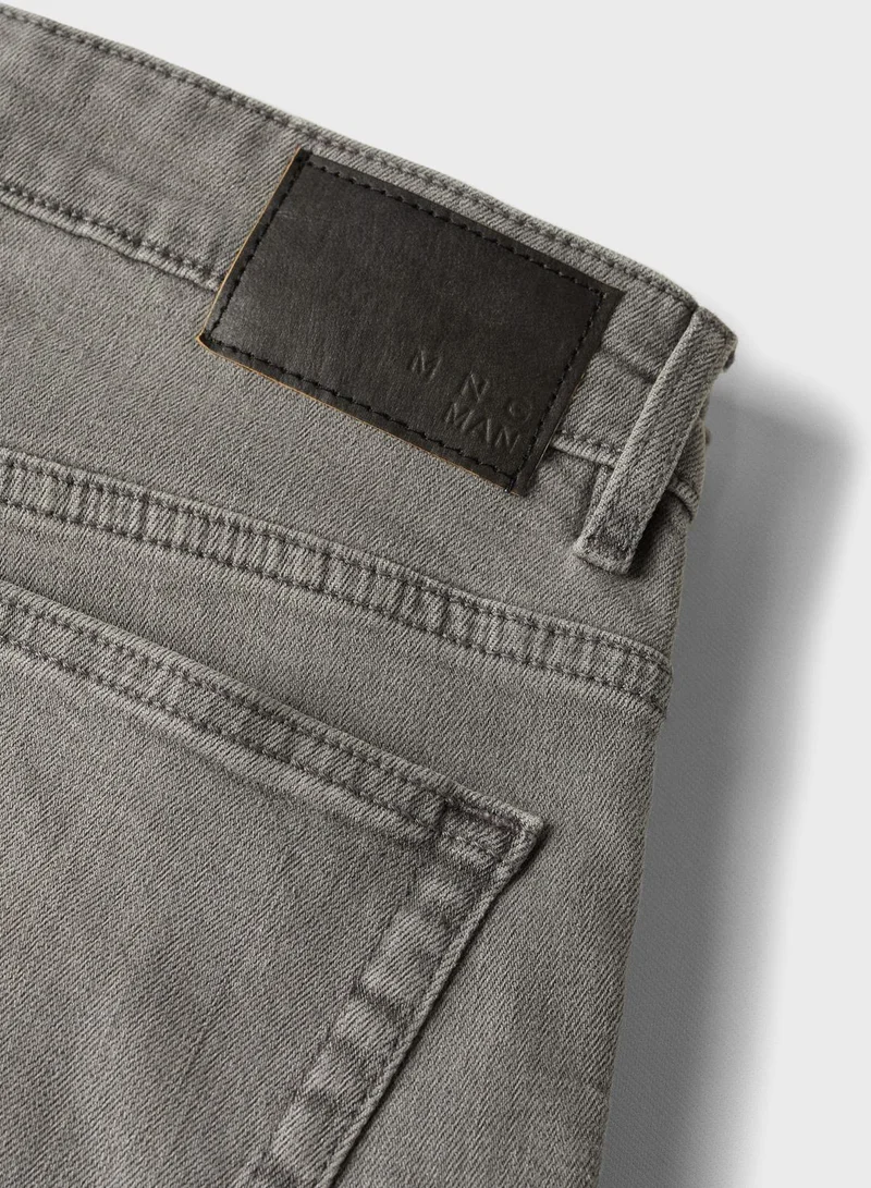 Mango Man Mid Wash Straight Fit Jeans