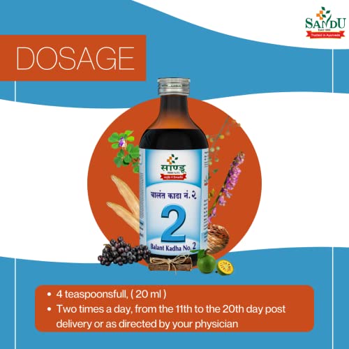 Sandu Pharmaceuticals Ltd Sandu Balant Kadha No. 2 | Ayurvedic Post Pregnancy Tonic For Normalizing & Strengthening Of Uterus | 200 Ml,Drop. - Image 5