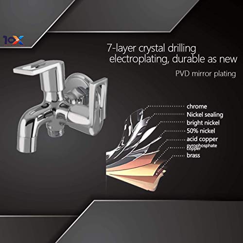 10X Bib Tap 2 in 1 SQ-5578 for Bathroom/Kitchen Wall Mount - Image 2