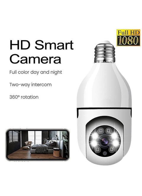 360° Camera Light Bulb Wi-Fi IR Night Smart Home Wireless Security 5g Wifi Bulb Night Vision Camera Surveillance with Human Tracking Video Security Mode