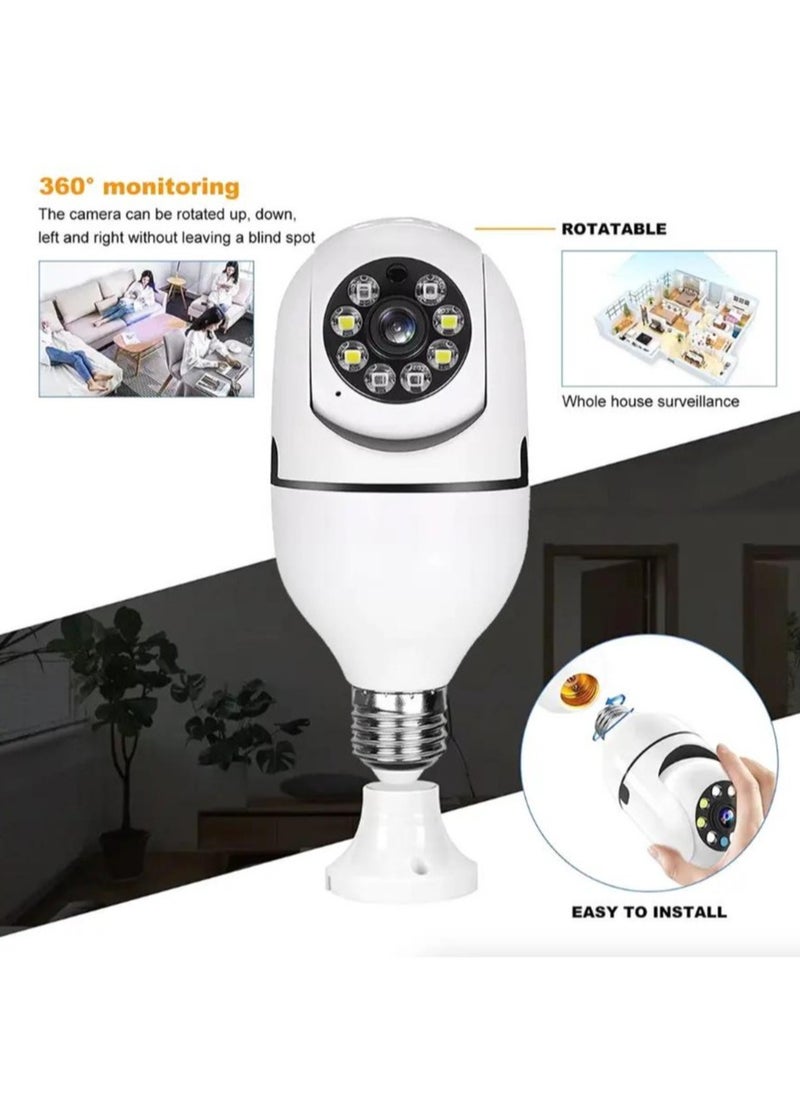 360° Camera Light Bulb Wi-Fi IR Night Smart Home Wireless Security 5g Wifi Bulb Night Vision Camera Surveillance with Human Tracking Video Security Mode