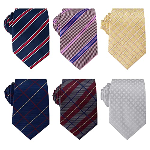 Adulove Men's Necktie Classic Silk Tie Woven Jacquard Neck Ties 6 PCS - Image 1