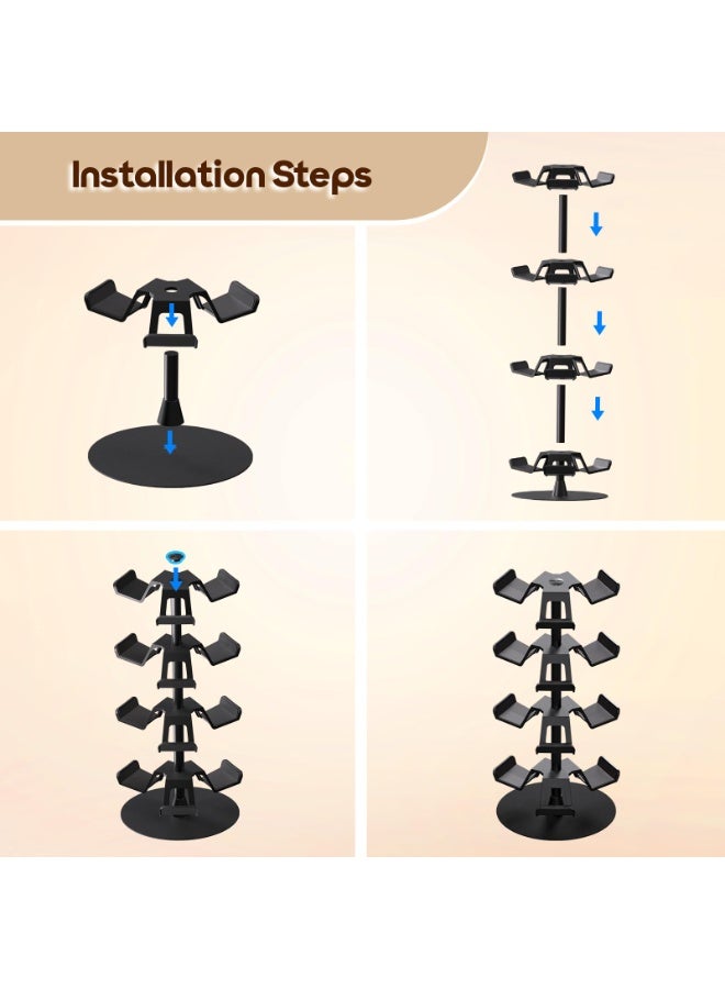 Yellow Friday Deal 12-in-1 Rotating Controller Stand Organizer for PS5 Xbox Switch   End Clutter  Showcase Your Gaming Gear - Image 4