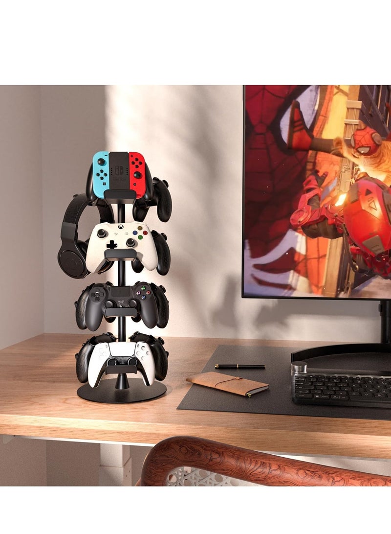 Yellow Friday Deal 12-in-1 Rotating Controller Stand Organizer for PS5 Xbox Switch   End Clutter  Showcase Your Gaming Gear - Image 1