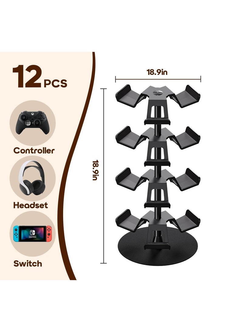 Yellow Friday Deal 12-in-1 Rotating Controller Stand Organizer for PS5 Xbox Switch   End Clutter  Showcase Your Gaming Gear - Image 2