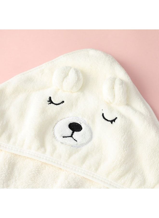 hibobi Super Soft Baby Cartoon Hooded Blanket 80*80cm (White)  - Image 3