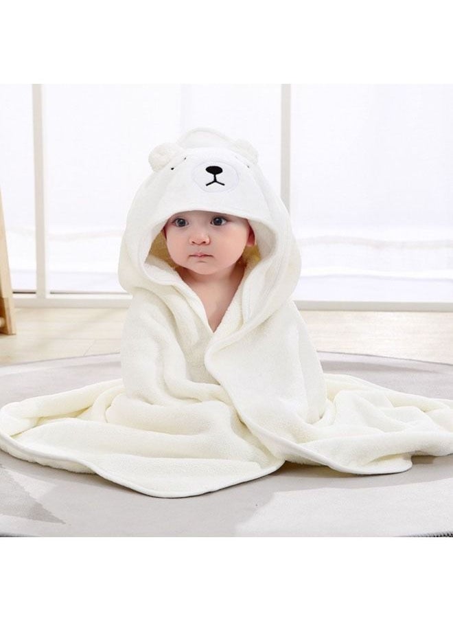 hibobi Super Soft Baby Cartoon Hooded Blanket 80*80cm (White)  - Image 1