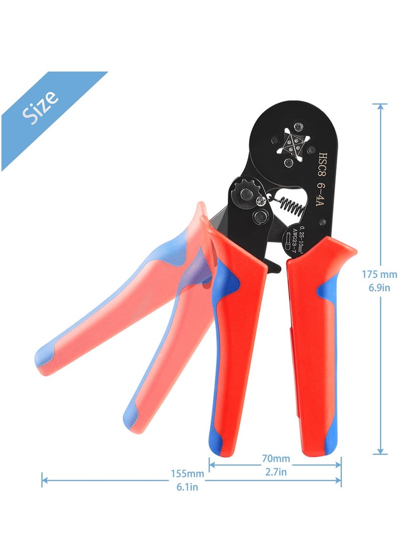 أدوات ضغط الفيرول - مجموعة من 1250 قطع فيرول مع كماشة ضغط للحرفيين، أدوات قابلة للتعديل برافعة مع موصلات طرفية بأحجام من 0.25-10 مم² AWG 23-7 - Image 2
