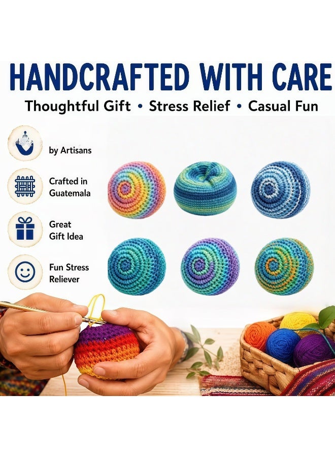 Dowmoo 6 Hand-woven Colorful Patterned Beanbag Set - Children's Holiday Gift, Beanbag Toy, Indoor and Outdoor Throwing Game, Perfect Holiday Gift for Boys and Girls Aged 3-10 - Image 3