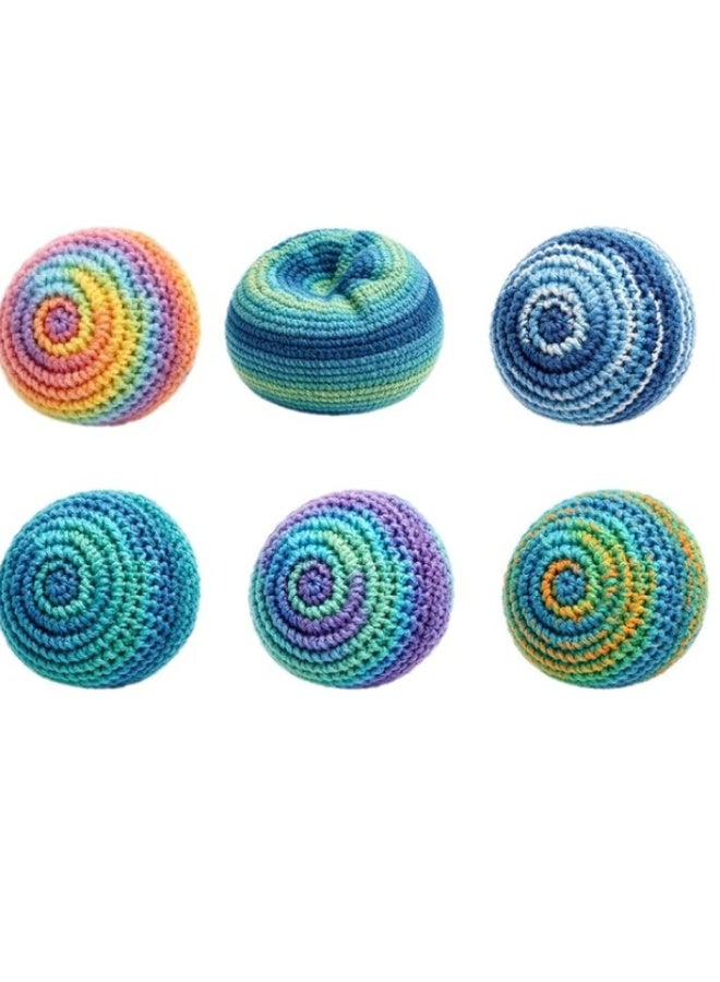 Dowmoo 6 Hand-woven Colorful Patterned Beanbag Set - Children's Holiday Gift, Beanbag Toy, Indoor and Outdoor Throwing Game, Perfect Holiday Gift for Boys and Girls Aged 3-10 - Image 1