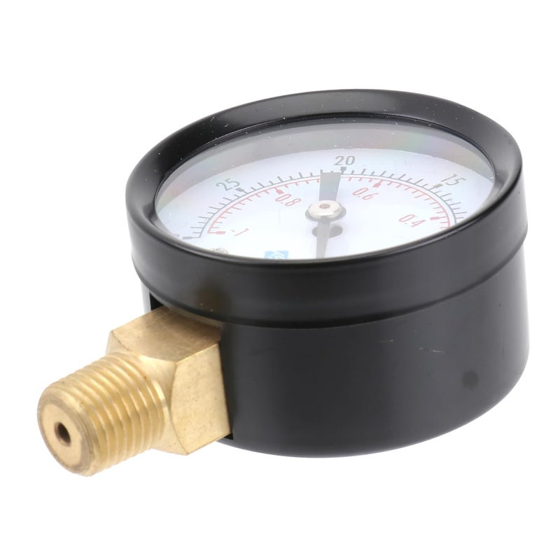 Vacuum Pressure Gauge 0 30 inHg 0 1 Bar Stainless Steel Dial NPT Mount Air Compressor - Image 1