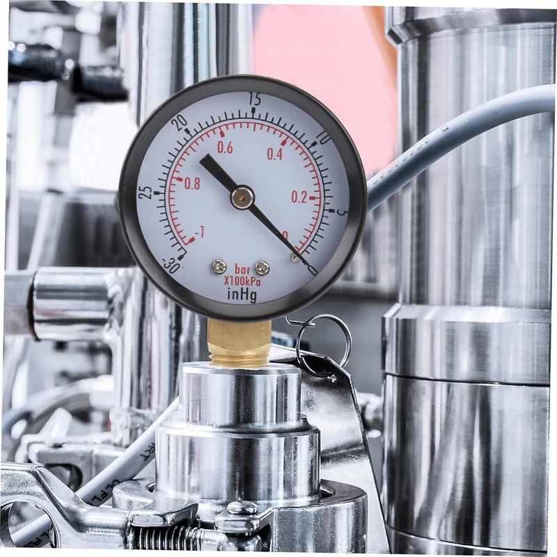 Vacuum Pressure Gauge 0 30 inHg 0 1 Bar Stainless Steel Dial NPT Mount Air Compressor - Image 5