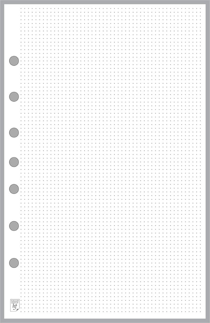 Handy Forms Classic Size Dot Grid Paper Refill, 0.10” Spacing, Sized and Punched with 7 Holes for 7-Ring Notebooks Such as Franklin, etc. (5.5" x 8.5") - Image 1