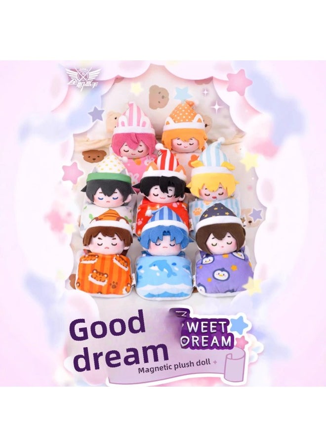 Full-time Master Haomeng Series Magnetic Suction Plush Blind Box Cute Animation Peripheral Hand Ornaments Doll Birthday Gift-Color:8 Pieces For End Boxes, 96 Pieces For The Whole Box  - Image 1