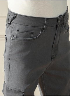 Dennis Lingo Men’s Grey Straight Fit Stretch Jeans  - Image 2