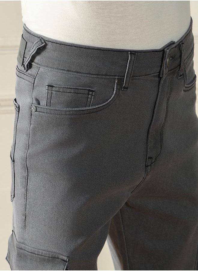 Dennis Lingo Men’s Grey Straight Fit Stretch Jeans  - Image 2