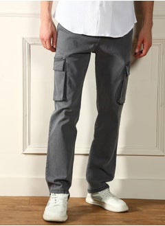 Dennis Lingo Men’s Grey Straight Fit Stretch Jeans  - Image 5